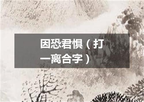 因恐君惧（打一离合字）