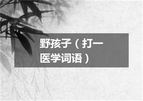 野孩子（打一医学词语）