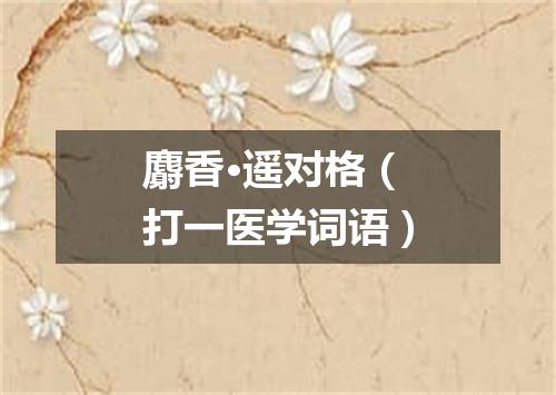 麝香·遥对格（打一医学词语）