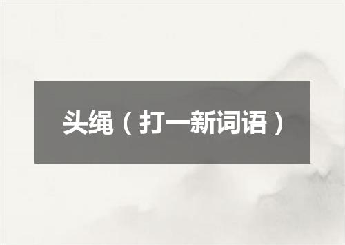头绳（打一新词语）
