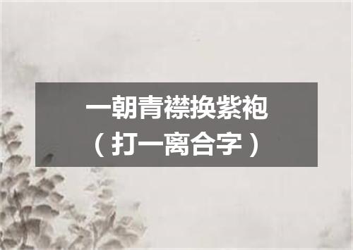 一朝青襟换紫袍（打一离合字）