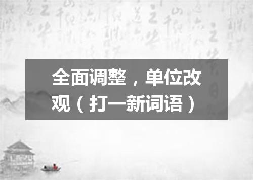 全面调整，单位改观（打一新词语）