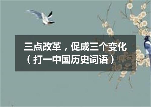 三点改革，促成三个变化（打一中国历史词语）