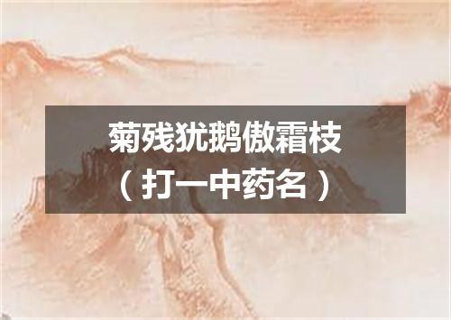 菊残犹鹅傲霜枝（打一中药名）