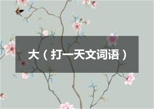 大（打一天文词语）