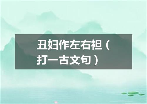 丑妇作左右袒（打一古文句）