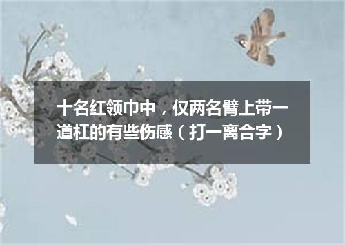 十名红领巾中，仅两名臂上带一道杠的有些伤感（打一离合字）