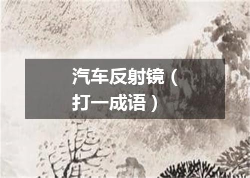 汽车反射镜（打一成语）