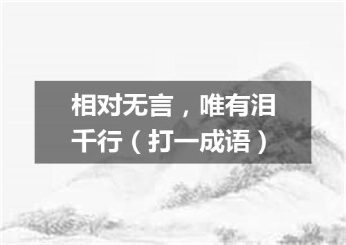 相对无言，唯有泪千行（打一成语）