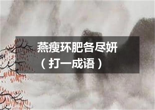 燕瘦环肥各尽妍（打一成语）