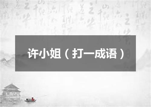 许小姐（打一成语）
