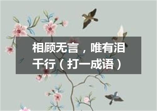 相顾无言，唯有泪千行（打一成语）