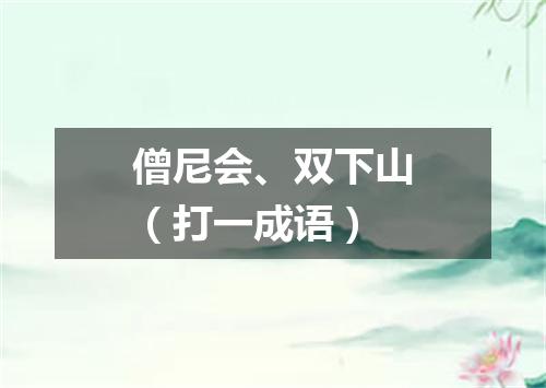 僧尼会、双下山（打一成语）