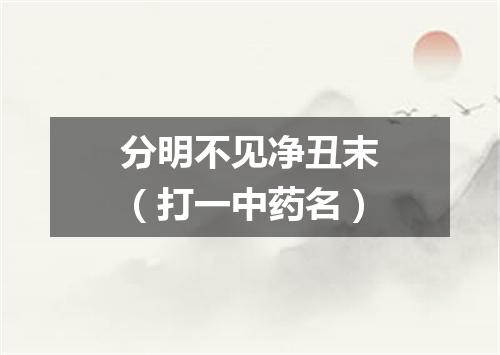 分明不见净丑末（打一中药名）
