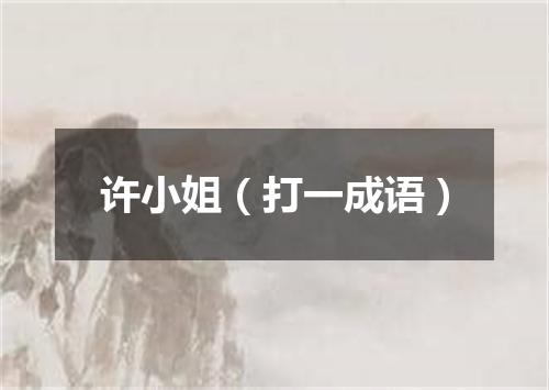 许小姐（打一成语）
