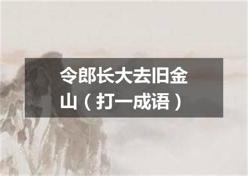 令郎长大去旧金山（打一成语）