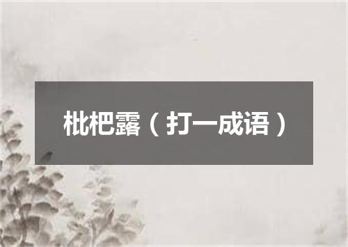 枇杷露（打一成语）