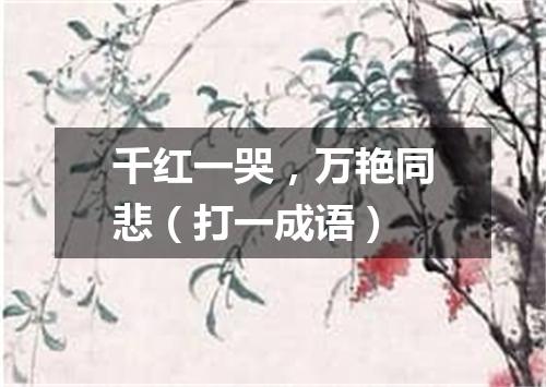 千红一哭，万艳同悲（打一成语）