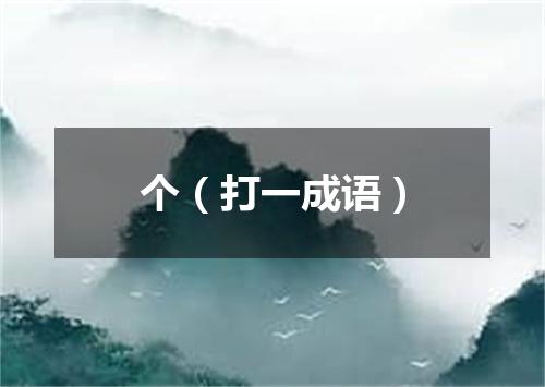 个（打一成语）