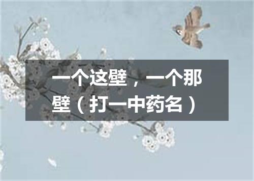 一个这壁，一个那壁（打一中药名）