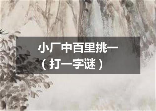 小厂中百里挑一（打一字谜）