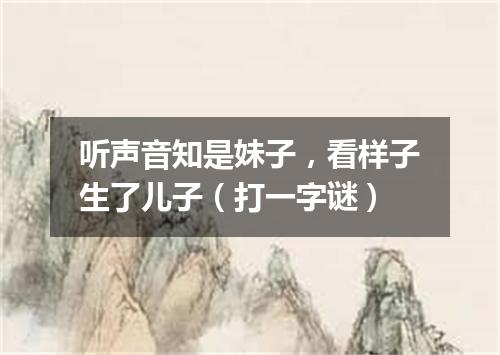 听声音知是妹子，看样子生了儿子（打一字谜）