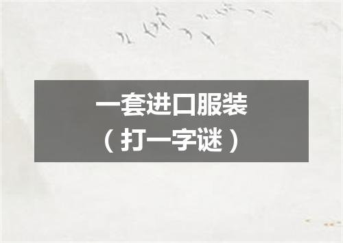 一套进口服装（打一字谜）