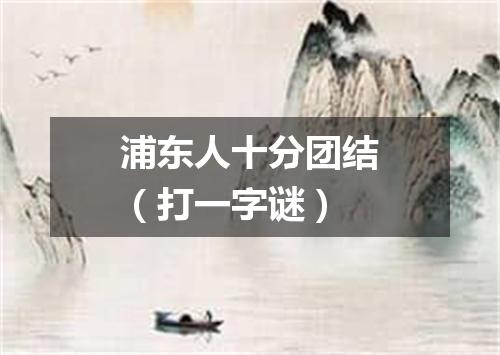 浦东人十分团结（打一字谜）