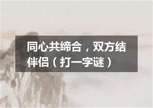 同心共缔合，双方结伴侣（打一字谜）