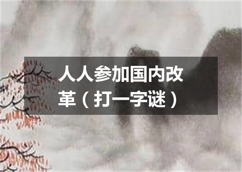 人人参加国内改革（打一字谜）