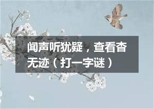 闻声听犹疑，查看杳无迹（打一字谜）