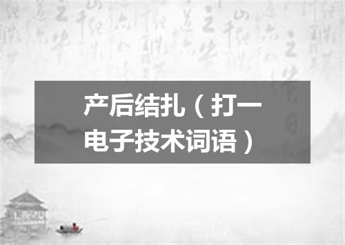 产后结扎（打一电子技术词语）