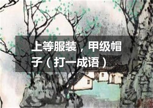 上等服装，甲级帽子（打一成语）