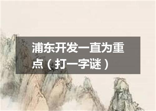 浦东开发一直为重点（打一字谜）