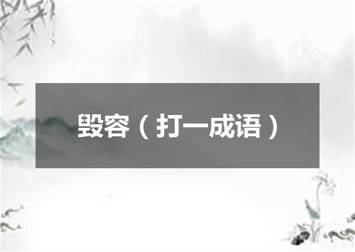 毁容（打一成语）