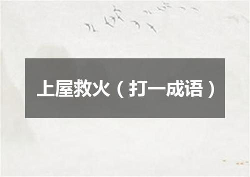 上屋救火（打一成语）