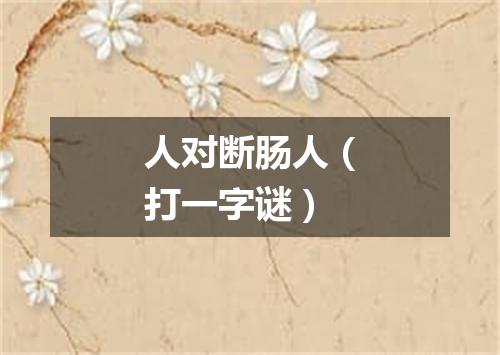人对断肠人（打一字谜）