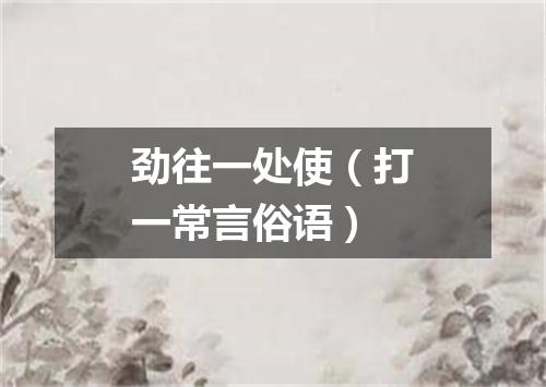 劲往一处使（打一常言俗语）