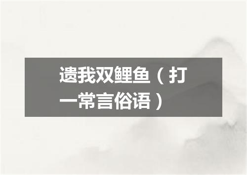 遗我双鲤鱼（打一常言俗语）