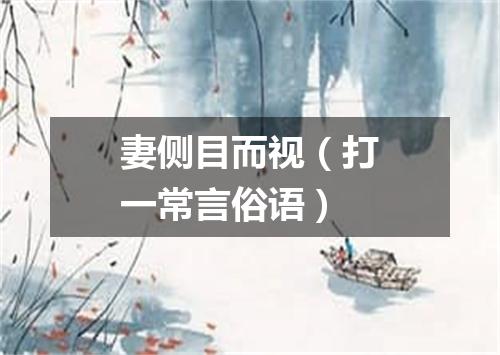 妻侧目而视（打一常言俗语）