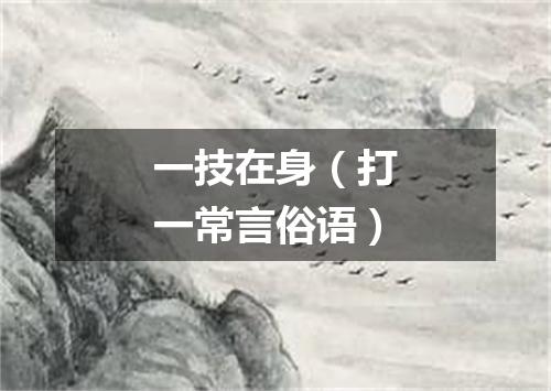 一技在身（打一常言俗语）