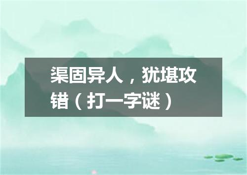 渠固异人，犹堪攻错（打一字谜）