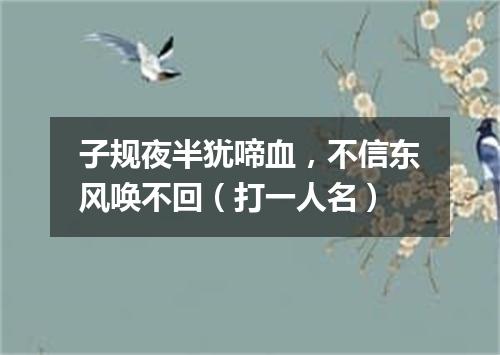 子规夜半犹啼血，不信东风唤不回（打一人名）