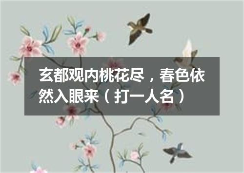 玄都观内桃花尽，春色依然入眼来（打一人名）