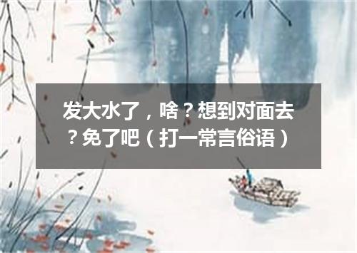 发大水了，啥？想到对面去？免了吧（打一常言俗语）