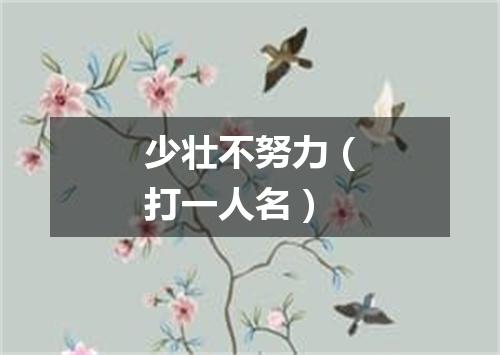 少壮不努力（打一人名）