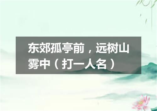东郊孤亭前，远树山雾中（打一人名）