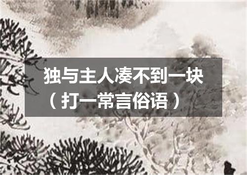 独与主人凑不到一块（打一常言俗语）