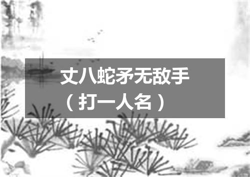 丈八蛇矛无敌手（打一人名）