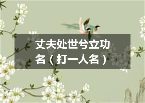 丈夫处世兮立功名（打一人名）